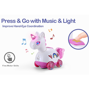 اسباب بازی پونی چرخ دار موزیکال Yerloa Musical Unicorn Crawling_اسباب بازی